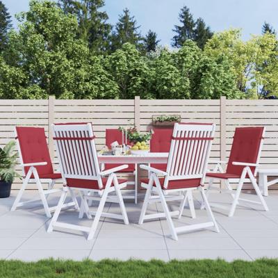 VidaXL Tuinstoelkussens 6 st hoge rug 120x50x3 cm stof wijnrood VidaXL Tuinstoelkussens 6 st hoge rug 120x50x3 cm stof wijnrood