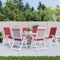 VidaXL Tuinstoelkussens 6 st hoge rug 120x50x3 cm stof wijnrood - thumbnail