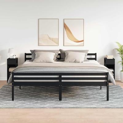 Nachtkastjes 2 st met lade 25x31x66 cm zwart