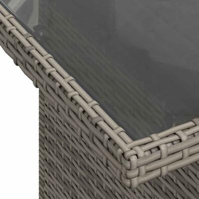 6-delige Loungeset met kussens poly rattan grijs - thumbnail