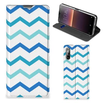 Sony Xperia L4 | Hoesje met Magneet | Zigzag Blauw
