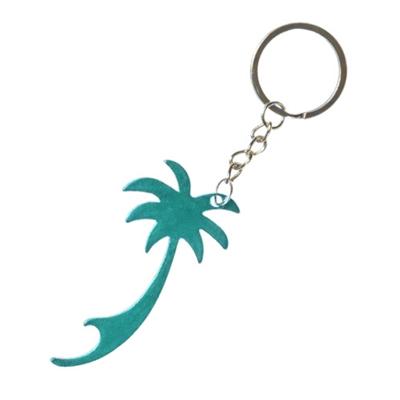 LG Imports sleutelhanger/flesopener palmboom 7 cm turquoise