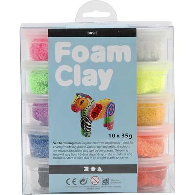 Foam Clay Foam klei - basiskleuren, 10x35gr