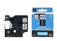 Rillprint compatible D1 tape voor Dymo 45010, 12 mm, zwart op transparant - thumbnail