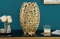 Filigraan design vaas ABSTRACT BLAD goud 40cm handgemaakt - 43219 - thumbnail