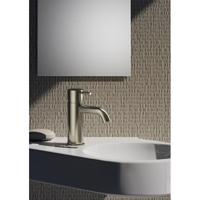 Hotbath Cobber lage wastafelmengkraan met gebogen uitloop zonder waste geborsteld nikkel CB003CGN - thumbnail