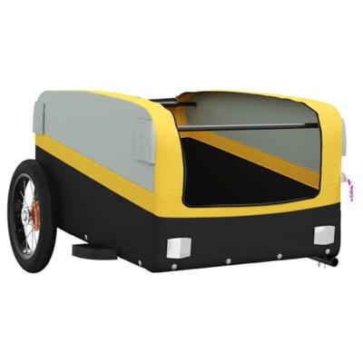 VidaXL Fietstrailer 30 kg ijzer zwart en geel VidaXL Fietstrailer 30 kg ijzer zwart en geel