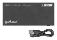 Manhattan 208369 HDMI-splitter Met status-LEDs, Ultra HD-geschikt 3840 x 2160 Pixel Zwart - thumbnail