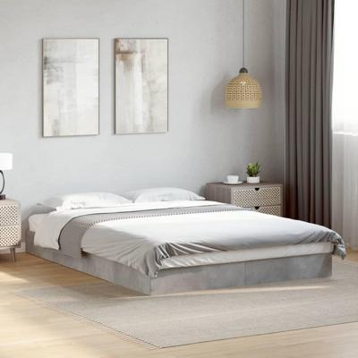 Bedframe bewerkt hout betongrijs 140x200 cm