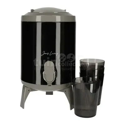 Jens Living Sapdispenser Set met 4 Bekers Zwart
