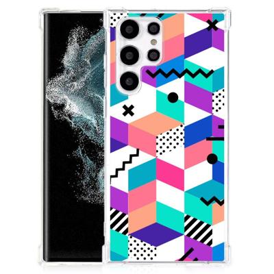 Samsung Galaxy S22 Ultra Shockproof Case Blokken Kleurrijk Samsung Galaxy S22 Ultra Shockproof Case Blokken Kleurrijk