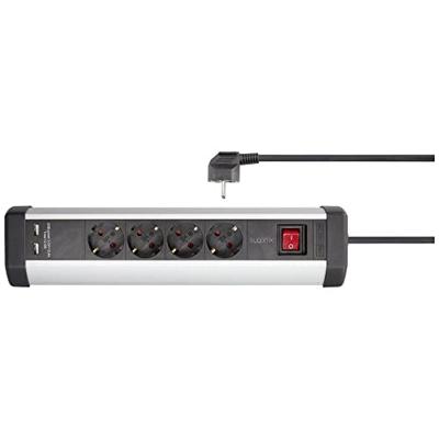 Sygonix SY-5145336 Bureaustekkerdoos Zwart, Zilver Randaarde stekker 1 stuk(s) Sygonix SY-5145336 Bureaustekkerdoos Zwart, Zilver Randaarde stekker 1 stuk(s)