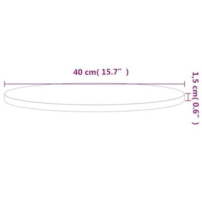 Tafelblad rond 40x1,5 cm massief beukenhout