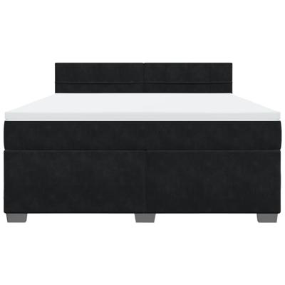 Boxspring met matras fluweel zwart 180x200 cm