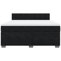 Boxspring met matras fluweel zwart 180x200 cm - thumbnail