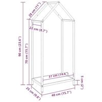 Brandhoutrek 40x25x90 cm koudgewalst staal antracietkleurig - thumbnail