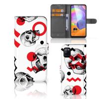 Telefoonhoesje met Naam Samsung Galaxy A31 Skull Red - thumbnail