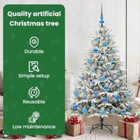 VidaXL Artificial pre-lit kerstboom met ballenset groen 150 cm - thumbnail