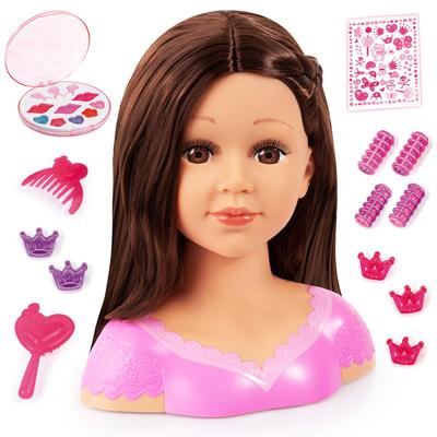 Buste Reig Charlene Super Model Haar en make-up Brunette-pruik