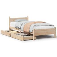 Bedframe zonder matras massief grenenhout 75x190 cm - thumbnail