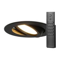 20x LED inbouwspots Rome - Zwart - 6 Watt 500 lumen - Kantelbaar - Dimbaar - 2700K warm wit - IP44 Waterdicht - Inclusief afstandsbediening - Geringe inbouwdiepte - thumbnail