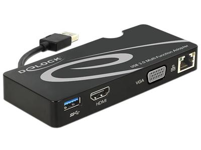 DeLOCK Adapter USB 3.0 > HDMI / VGA + Gigabit LAN + USB 3.0