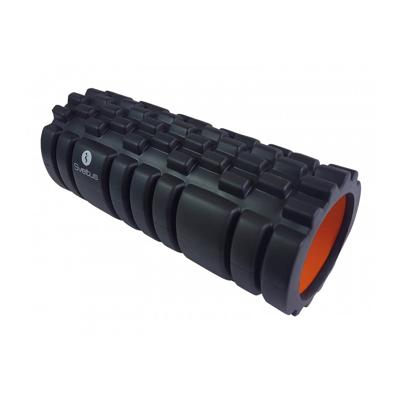 Sveltus foamroller met Grid zwart/oranje 33 x 14 cm