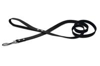 Hondenriem van leer 165cm x 20mm zwart - thumbnail