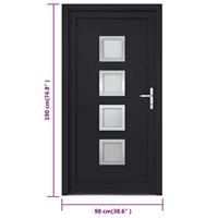 Voordeur 98x190 cm PVC antracietkleurig - thumbnail