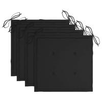 Tuinstoelen 4 st met kussens massief teakhout - thumbnail