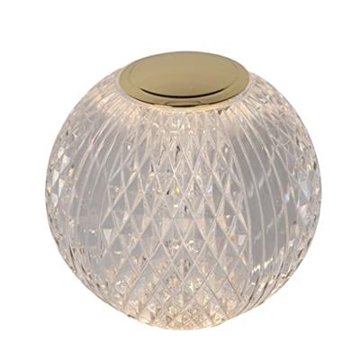 Lucide CINTRA - Oplaadbare Tafellamp - Accu/Batterij - Ø 9 cm - LED 3 StepDim - 1x1,5W 3000K - Transparant