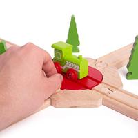 Bigjigs houten rails - 4-richting draaiplateau - thumbnail