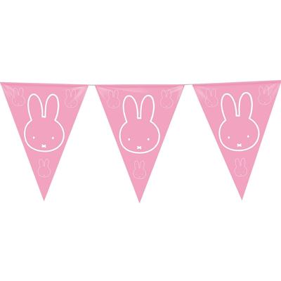 Haza Witbaard Vlaggenlijn nijntje roze, 10mtr.