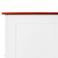 Opbergkist met deksel massief acaciahout bruin en wit - thumbnail