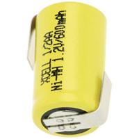 XCell X1/2AA600-LF Speciale oplaadbare batterij 1/2 AA Z-soldeerlip NiMH 1.2 V 600 mAh 1 stuk(s) - thumbnail