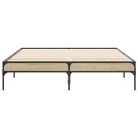 Bedframe bewerkt hout metaal sonoma eikenkleurig 90x190 cm - thumbnail