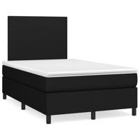 Boxspring met matras stof zwart 120x190 cm - thumbnail