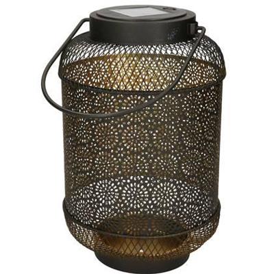 Lantaarn Metaal 16 x 25,5 cm Zwart solar Anna's Collection - Annas collection