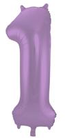 Folieballon Paars Metallic Mat Cijfer 1 - 86 cm - thumbnail