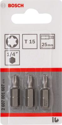 Bosch Accessories 2607001607 T-bit T 15 Extra hard C 6.3 3 stuk(s) - thumbnail