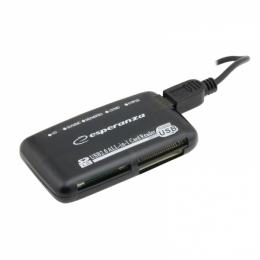 Esperanza EA117 geheugenkaartlezer Zwart USB 2.0
