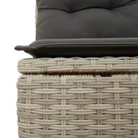 8-delige Loungeset met kussens poly rattan lichtgrijs - thumbnail