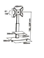 My Wall HP1CL TV-wagen Uittrekbaar, In hoogte verstelbaar 81,3 cm (32) - 139,7 cm (55) Kantelbaar en zwenkbaar - thumbnail