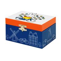 Nijntje Opbergdoosje met Muziek met Hollandse Print Blauw/Oranje - thumbnail