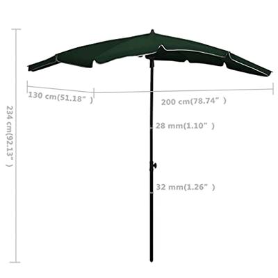 VidaXL Parasol met paal 200x130 cm groen