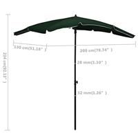 VidaXL Parasol met paal 200x130 cm groen - thumbnail