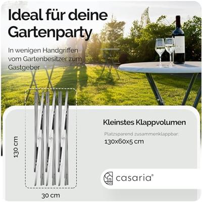 Statafel Marmerlook Wit rond 60cm Inklapbaar