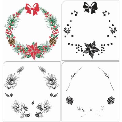 Nellie's Choice • layered clear stamps kerstkrans