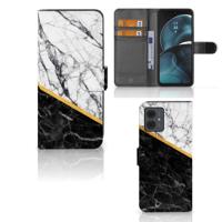 Motorola Moto G14 | Bookcase | Marmer Wit Zwart - Origineel Cadeau Man - thumbnail