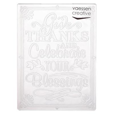Vaessen Creative • embossing folder give thanks celebrate
